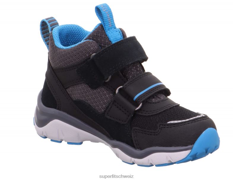 Babys hohe Turnschuhe 44B2D416 Superfit sport5 - Sneaker hoch mit Klettverschluss schwarz/hellblau