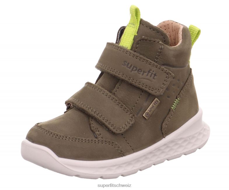 Babys hohe Turnschuhe 44B2D417 Superfit Breeze - Sneaker hoch mit Klettverschluss Grün