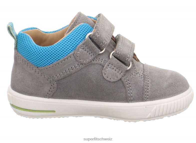 Babys niedrige Turnschuhe 44B2D236 Superfit moppy - Sneaker Low mit Klettverschluss hellgrau/blau
