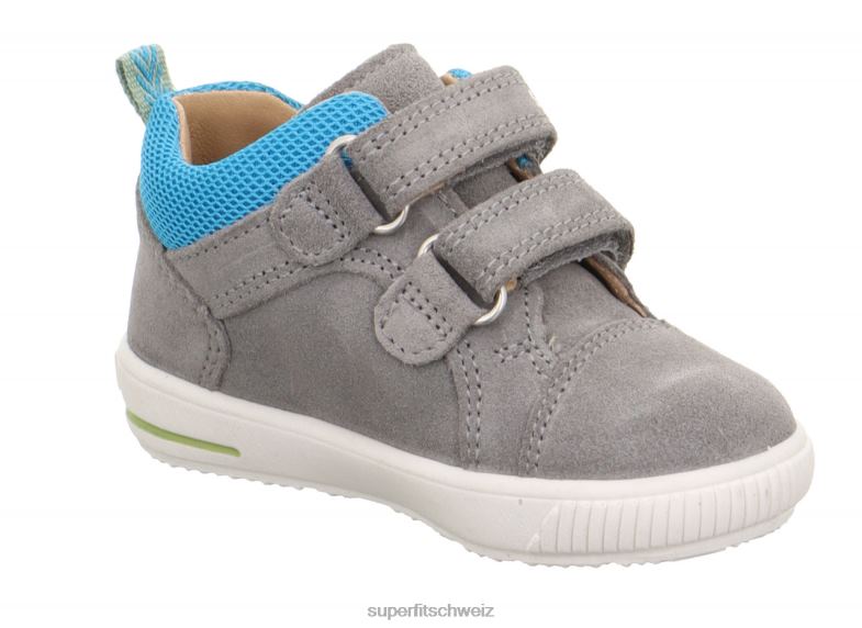 Babys niedrige Turnschuhe 44B2D236 Superfit moppy - Sneaker Low mit Klettverschluss hellgrau/blau