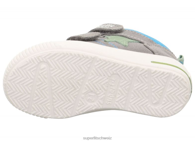 Babys niedrige Turnschuhe 44B2D236 Superfit moppy - Sneaker Low mit Klettverschluss hellgrau/blau