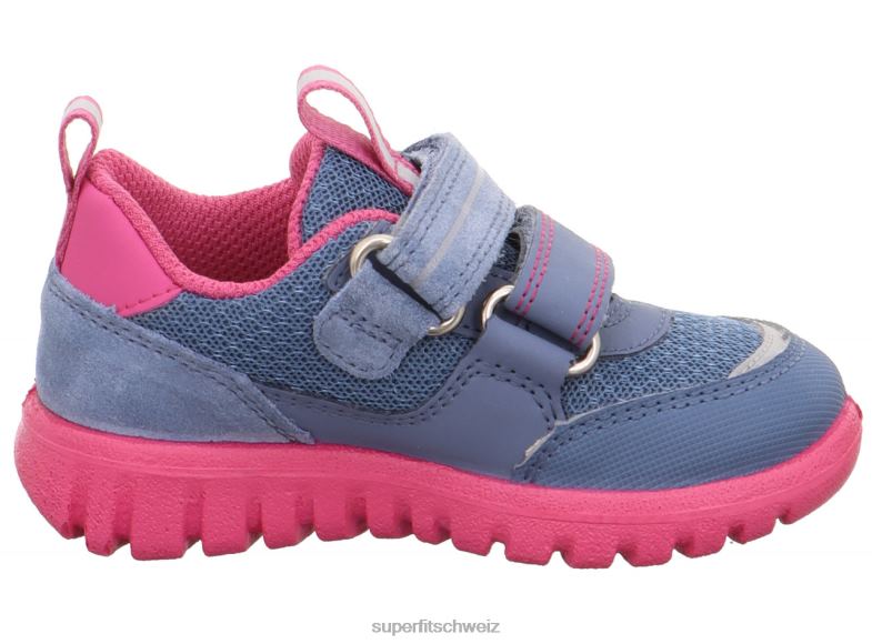 Babys niedrige Turnschuhe 44B2D238 Superfit sport7 mini – Sneaker Low mit Klettverschluss Blau Rosa