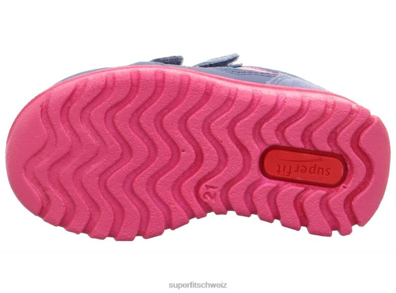 Babys niedrige Turnschuhe 44B2D238 Superfit sport7 mini – Sneaker Low mit Klettverschluss Blau Rosa