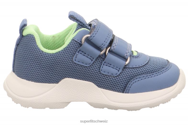 Babys niedrige Turnschuhe 44B2D240 Superfit Rush - Low-Sneaker mit Klettverschluss blau/hellgrün