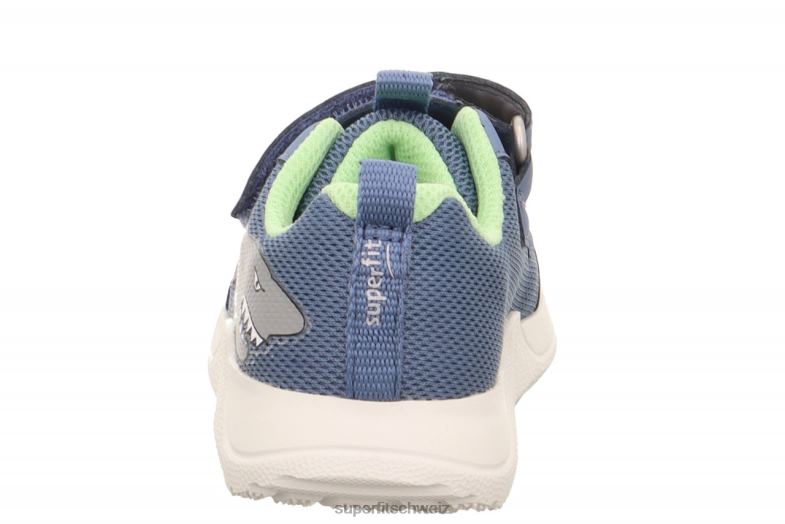 Babys niedrige Turnschuhe 44B2D240 Superfit Rush - Low-Sneaker mit Klettverschluss blau/hellgrün