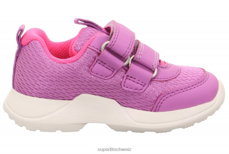 Babys niedrige Turnschuhe 44B2D241 Superfit Rush - Low-Sneaker mit Klettverschluss Purpur Rosa