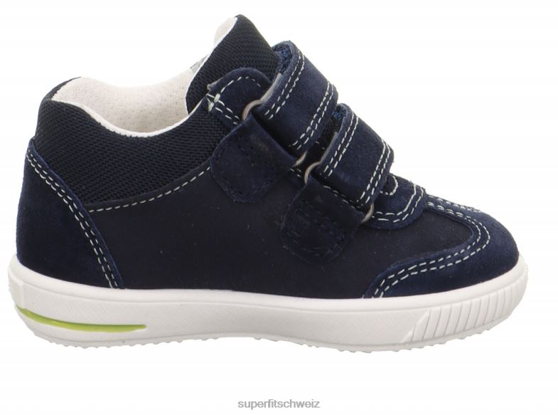 Babys niedrige Turnschuhe 44B2D245 Superfit moppy - Sneaker Low mit Klettverschluss blau/hellgrün