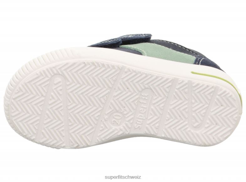 Babys niedrige Turnschuhe 44B2D245 Superfit moppy - Sneaker Low mit Klettverschluss blau/hellgrün