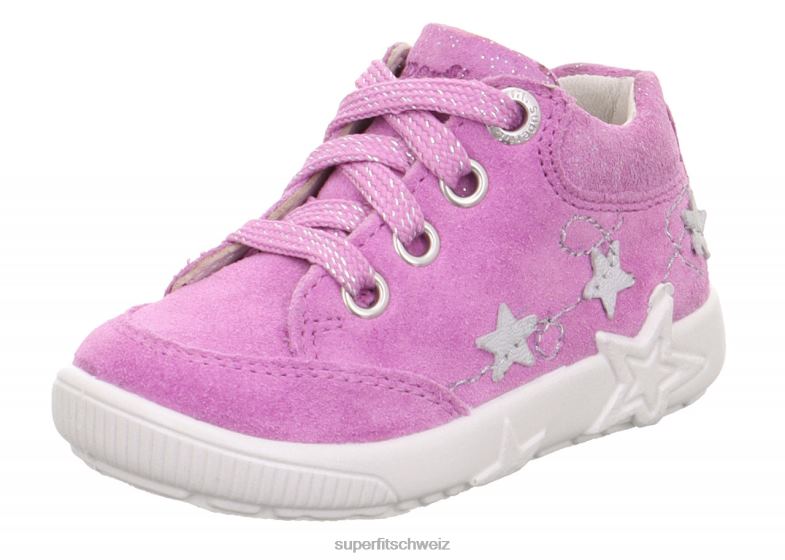 Babys niedrige Turnschuhe 44B2D246 Superfit Starlight - Low-Sneaker mit Schnürung lila