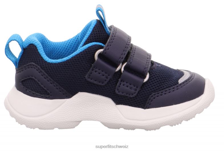 Babys niedrige Turnschuhe 44B2D247 Superfit Rush - Low-Sneaker mit Klettverschluss blau/türkis