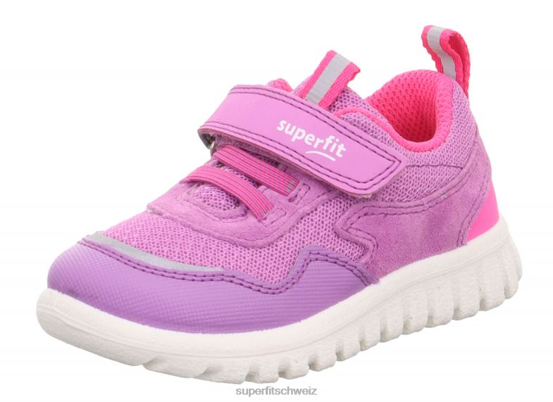 Babys niedrige Turnschuhe 44B2D250 Superfit sport7 mini – Sneaker Low mit Klettverschluss Purpur Rosa