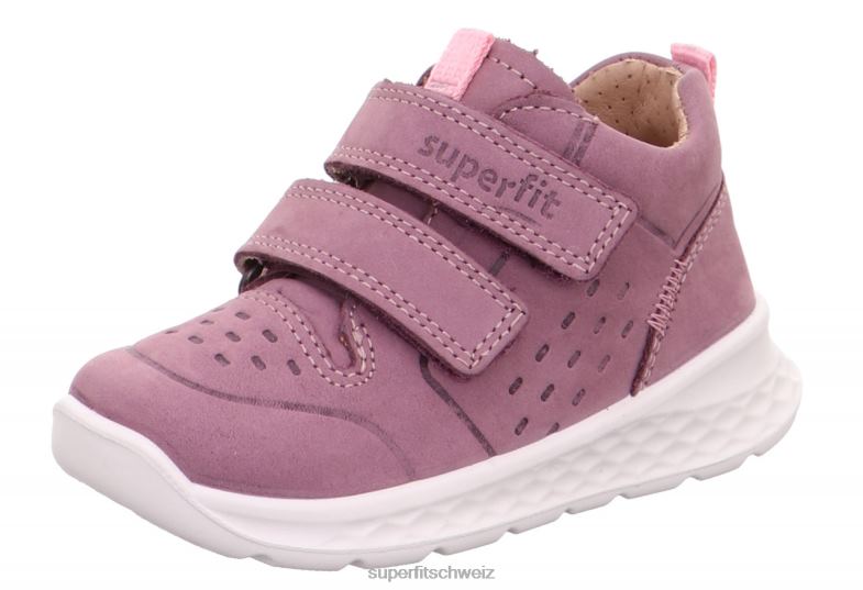 Babys niedrige Turnschuhe 44B2D252 Superfit Breeze - Low-Sneaker mit Klettverschluss Purpur Rosa