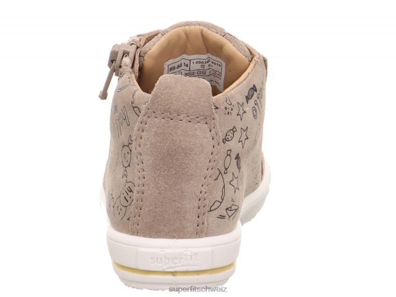 Babys niedrige Turnschuhe 44B2D257 Superfit moppy – Sneaker Low mit Reißverschluss beige/weiß