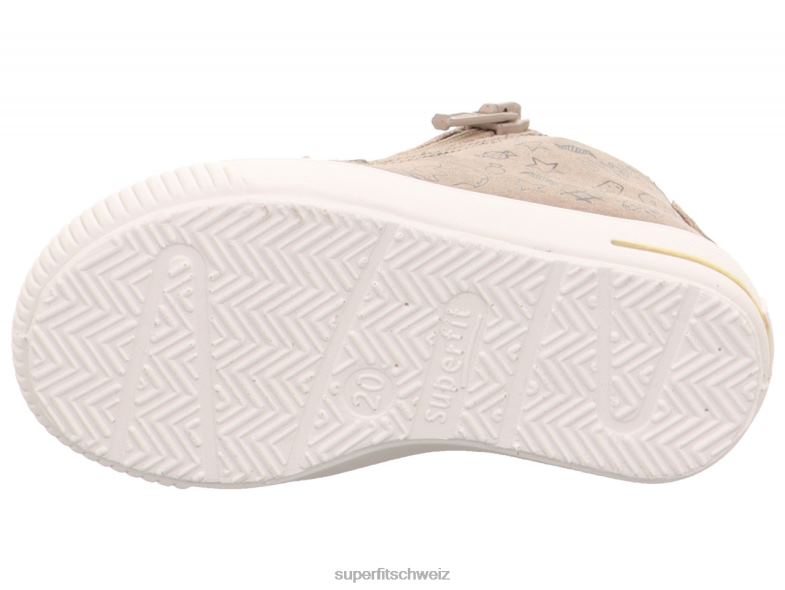 Babys niedrige Turnschuhe 44B2D257 Superfit moppy – Sneaker Low mit Reißverschluss beige/weiß