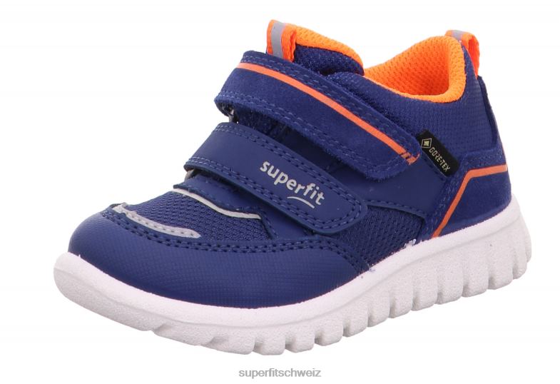 Babys niedrige Turnschuhe 44B2D259 Superfit sport7 mini – Sneaker Low mit Klettverschluss blau/orange
