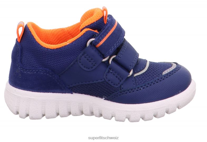 Babys niedrige Turnschuhe 44B2D259 Superfit sport7 mini – Sneaker Low mit Klettverschluss blau/orange