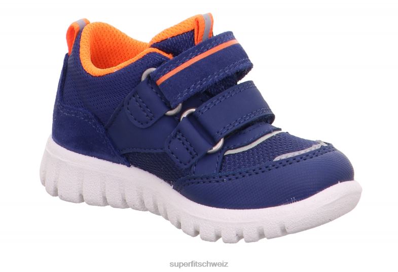 Babys niedrige Turnschuhe 44B2D259 Superfit sport7 mini – Sneaker Low mit Klettverschluss blau/orange