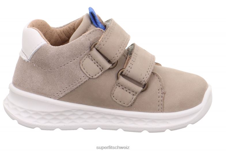 Babys niedrige Turnschuhe 44B2D260 Superfit Breeze - Low-Sneaker mit Klettverschluss beige/blau