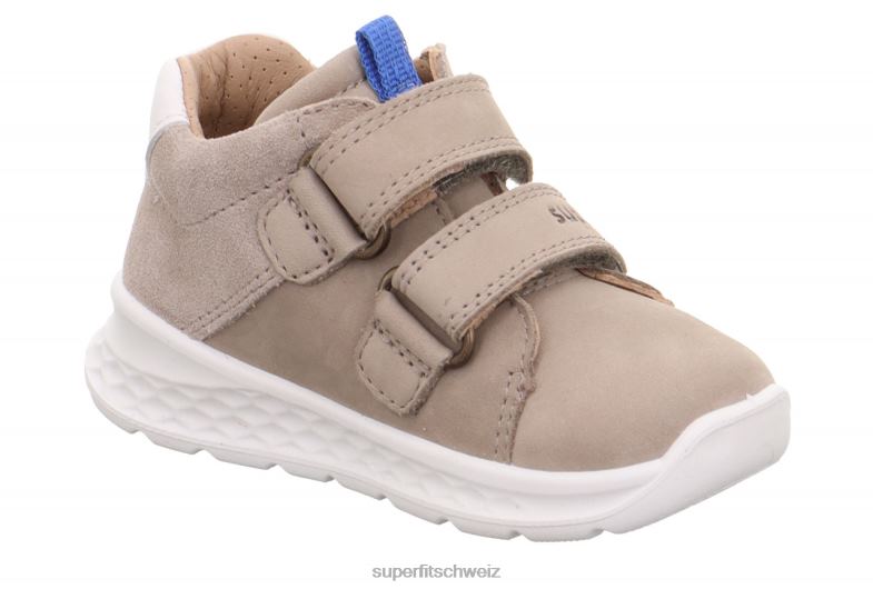 Babys niedrige Turnschuhe 44B2D260 Superfit Breeze - Low-Sneaker mit Klettverschluss beige/blau