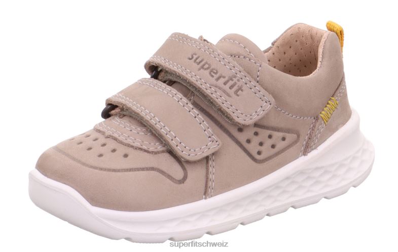 Babys niedrige Turnschuhe 44B2D262 Superfit Breeze - Low-Sneaker mit Klettverschluss beige/gelb