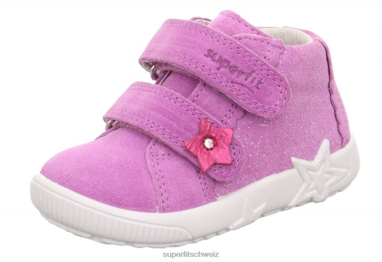 Babys niedrige Turnschuhe 44B2D274 Superfit Starlight – Sneaker Low mit Klettverschluss lila