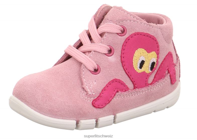 Babys niedrige Turnschuhe 44B2D277 Superfit Flexy - Low-Sneaker mit Schnürung Rosa