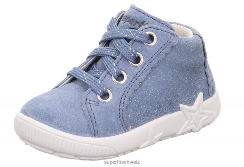 Babys niedrige Turnschuhe 44B2D281 Superfit Starlight - Low-Sneaker mit Schnürung Blau