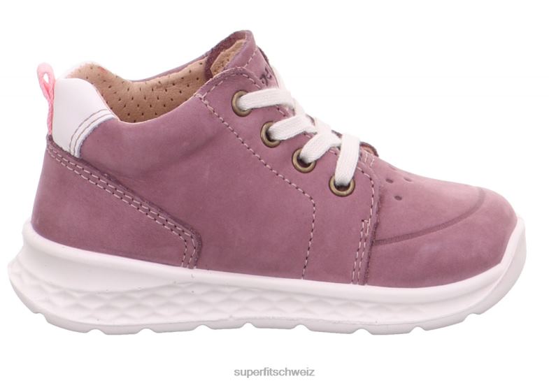Babys niedrige Turnschuhe 44B2D284 Superfit Breeze - Low-Sneaker mit Schnürung Purpur Rosa