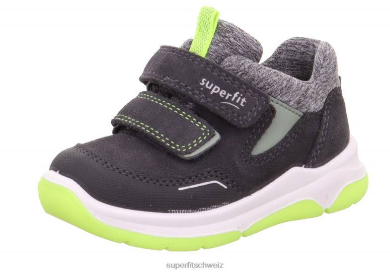 Babys niedrige Turnschuhe 44B2D286 Superfit Cooper – Sneaker Low mit Klettverschluss grau/gelb