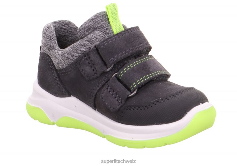 Babys niedrige Turnschuhe 44B2D286 Superfit Cooper – Sneaker Low mit Klettverschluss grau/gelb