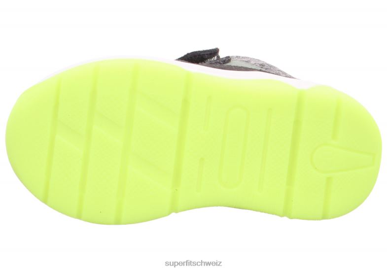 Babys niedrige Turnschuhe 44B2D286 Superfit Cooper – Sneaker Low mit Klettverschluss grau/gelb