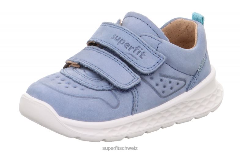 Babys niedrige Turnschuhe 44B2D287 Superfit Breeze - Low-Sneaker mit Klettverschluss blau/hellblau