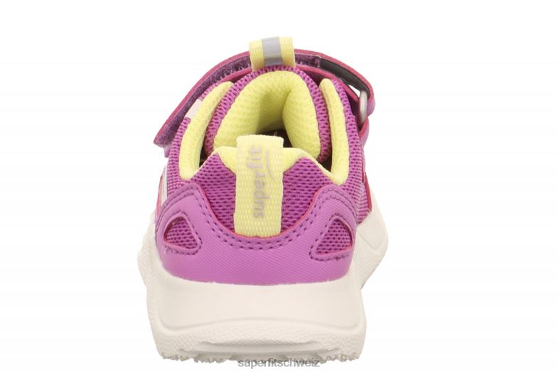 Babys niedrige Turnschuhe 44B2D289 Superfit Rush - Low-Sneaker mit Klettverschluss lila/gelb