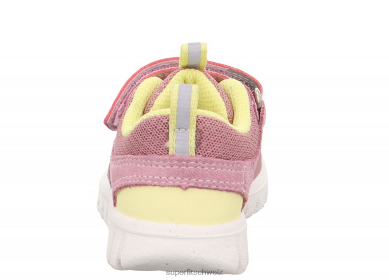 Babys niedrige Turnschuhe 44B2D290 Superfit sport7 mini – Sneaker Low mit Klettverschluss rosa/gelb