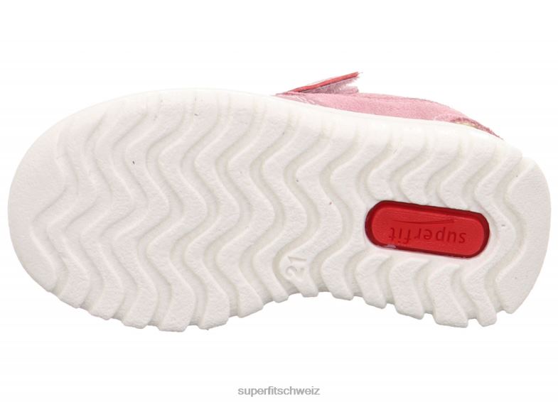 Babys niedrige Turnschuhe 44B2D290 Superfit sport7 mini – Sneaker Low mit Klettverschluss rosa/gelb