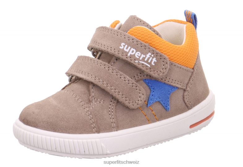Babys niedrige Turnschuhe 44B2D294 Superfit moppy - Sneaker Low mit Klettverschluss beige/orange