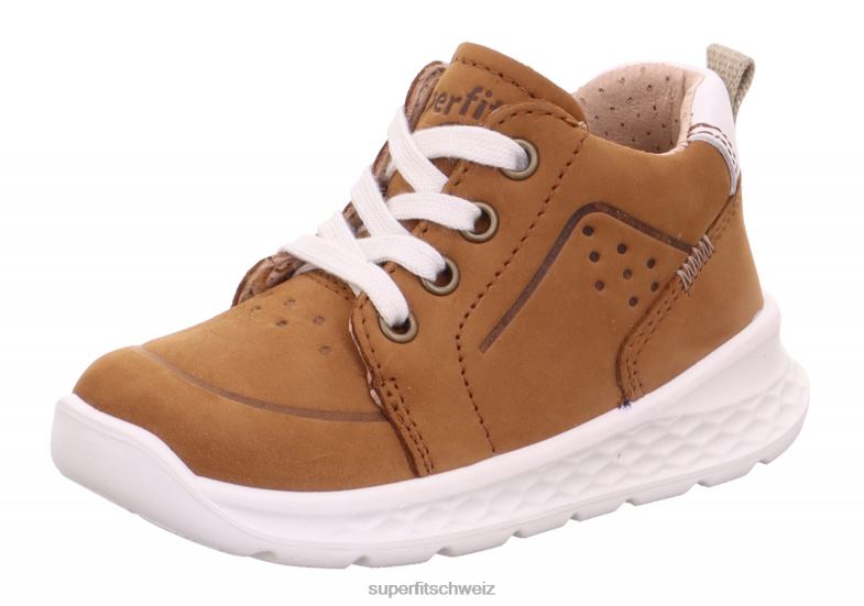 Babys niedrige Turnschuhe 44B2D295 Superfit Breeze - Low-Sneaker mit Schnürung braun/beige
