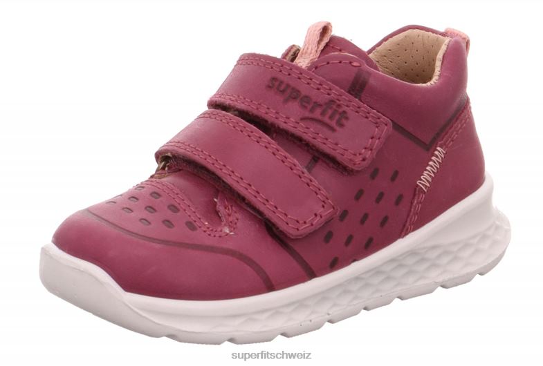 Babys niedrige Turnschuhe 44B2D296 Superfit Breeze - Low-Sneaker mit Klettverschluss rosa/orange