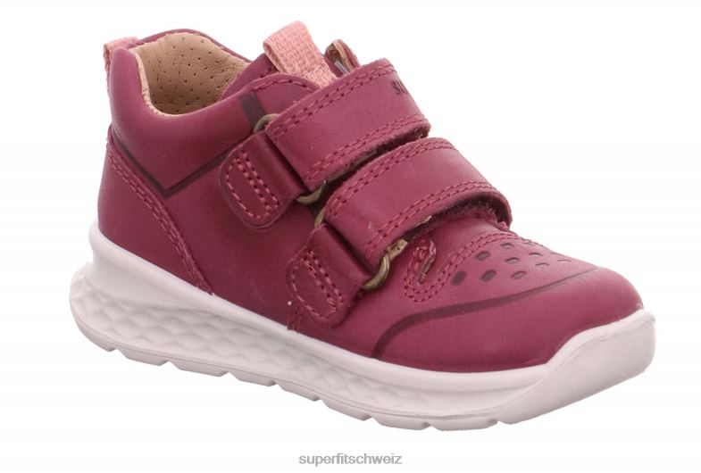 Babys niedrige Turnschuhe 44B2D296 Superfit Breeze - Low-Sneaker mit Klettverschluss rosa/orange