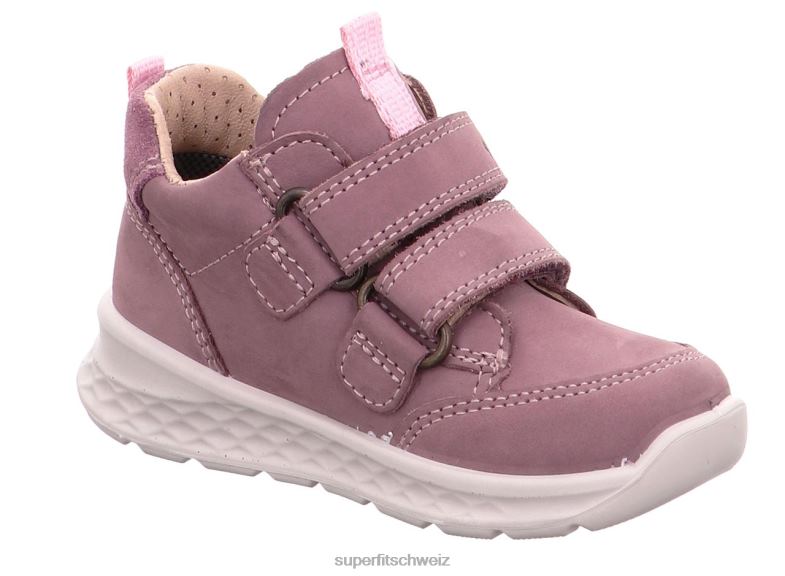 Babys niedrige Turnschuhe 44B2D299 Superfit Breeze - Low-Sneaker mit Klettverschluss Purpur Rosa