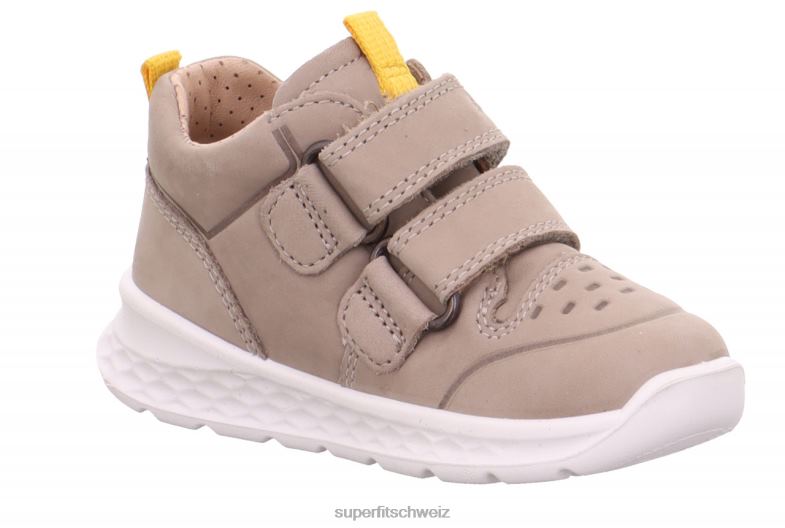 Babys niedrige Turnschuhe 44B2D303 Superfit Breeze - Low-Sneaker mit Klettverschluss beige/gelb
