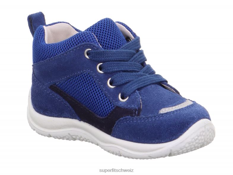 Babys niedrige Turnschuhe 44B2D304 Superfit Universe - Low-Sneaker mit Schnürung Blau Grün