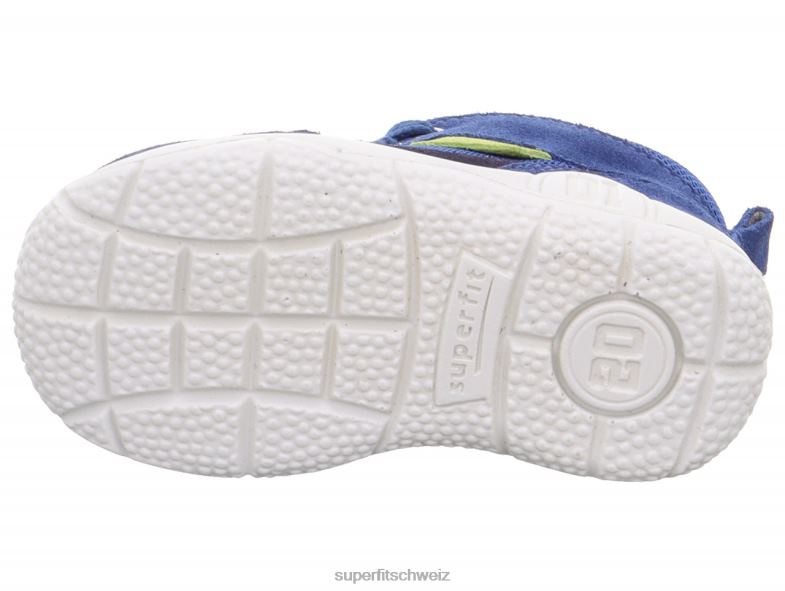 Babys niedrige Turnschuhe 44B2D304 Superfit Universe - Low-Sneaker mit Schnürung Blau Grün