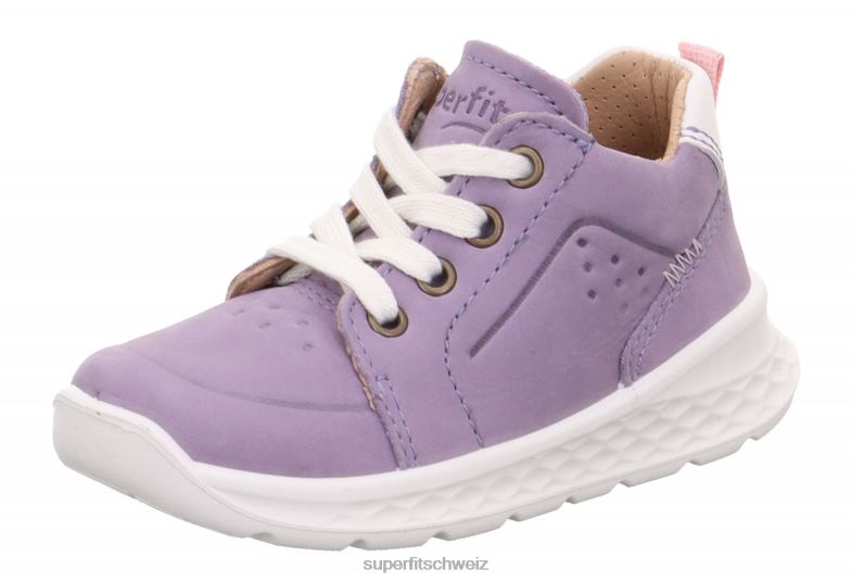 Babys niedrige Turnschuhe 44B2D305 Superfit Breeze - Low-Sneaker mit Schnürung Purpur Rosa