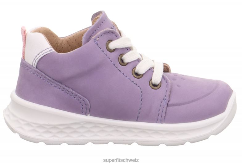Babys niedrige Turnschuhe 44B2D305 Superfit Breeze - Low-Sneaker mit Schnürung Purpur Rosa