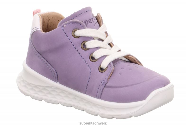 Babys niedrige Turnschuhe 44B2D305 Superfit Breeze - Low-Sneaker mit Schnürung Purpur Rosa