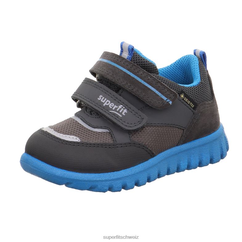Babys niedrige Turnschuhe 44B2D306 Superfit sport7 mini – Sneaker Low mit Klettverschluss grau/türkis