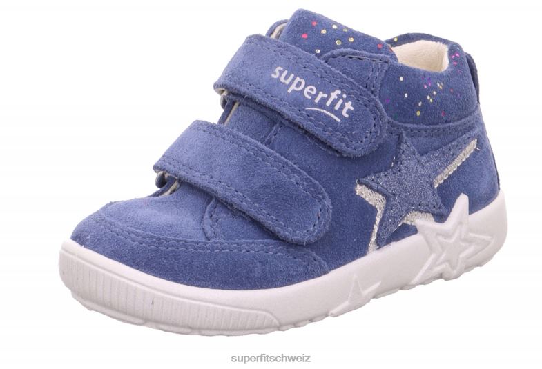 Babys niedrige Turnschuhe 44B2D308 Superfit Starlight – Sneaker Low mit Klettverschluss Blau