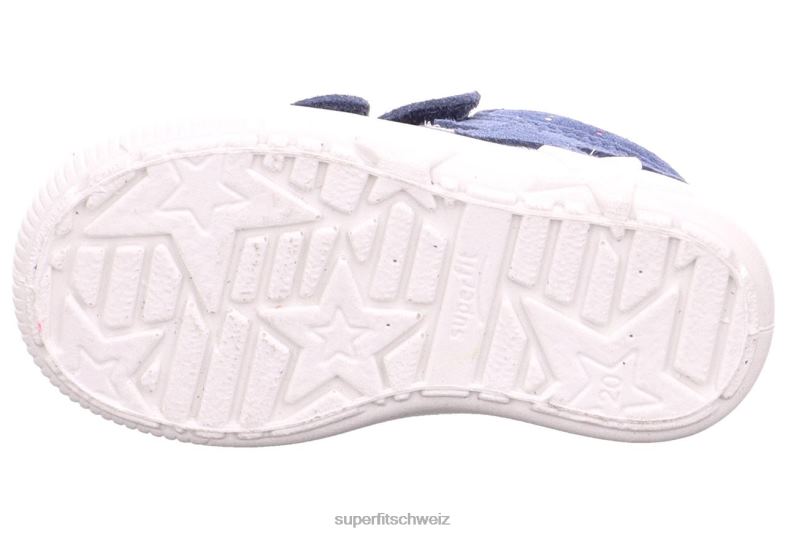 Babys niedrige Turnschuhe 44B2D308 Superfit Starlight – Sneaker Low mit Klettverschluss Blau