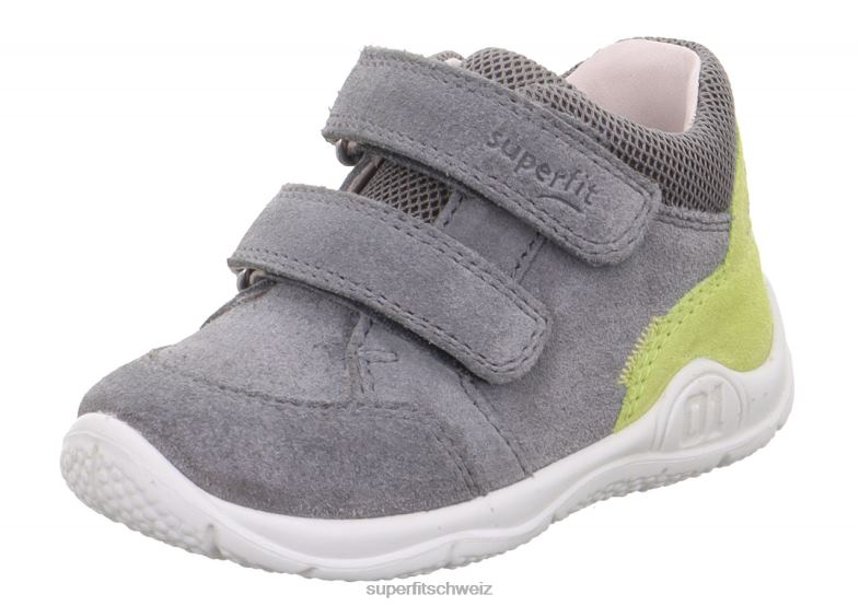 Babys niedrige Turnschuhe 44B2D311 Superfit Universe – Sneaker Low mit Klettverschluss grau Grün